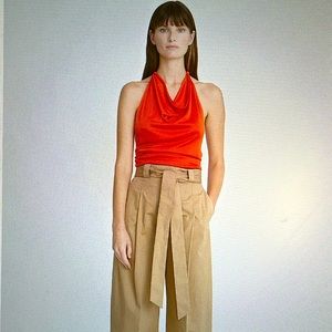 Halston Jaylin Twill Cropped Pant NWT